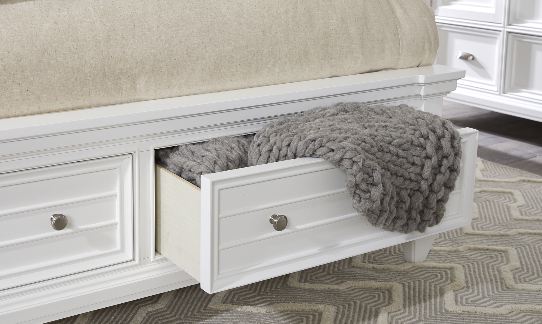 Hilton Head White 5 Pc King Storage Bedroom - Thumbnail - Image 6