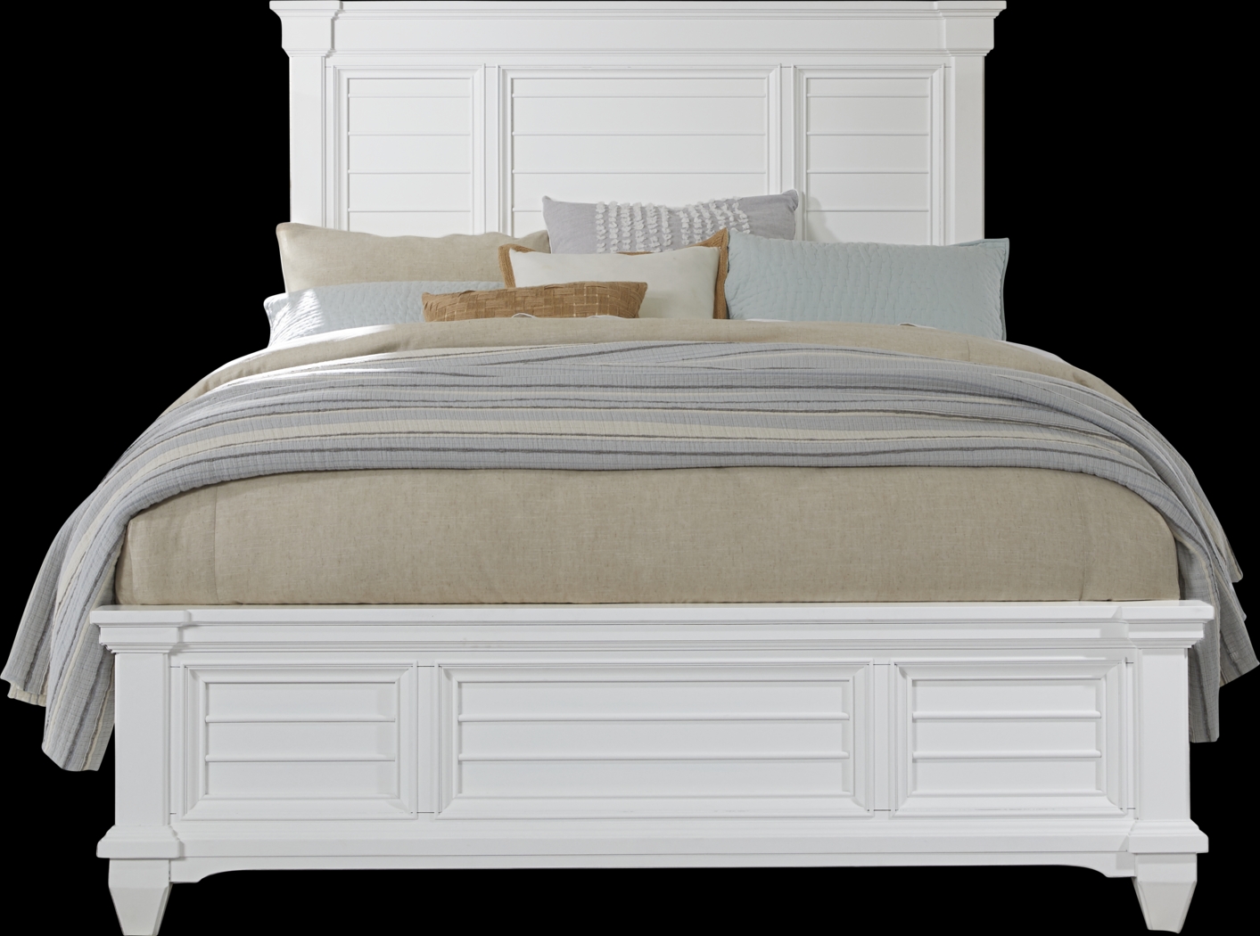 Hilton Head White 5 Pc King Panel Bedroom - Thumbnail - Image 2