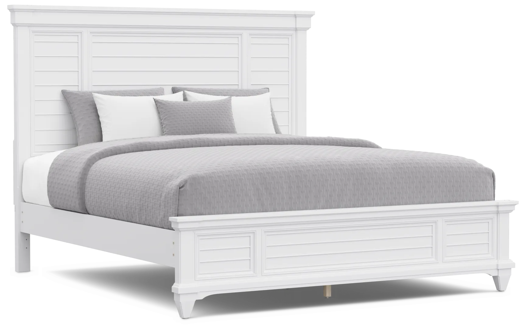 white 3 pc king panel bed