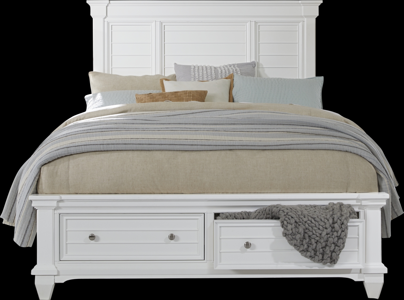 Hilton Head White 7 Pc Queen Storage Bedroom - Thumbnail - Image 2
