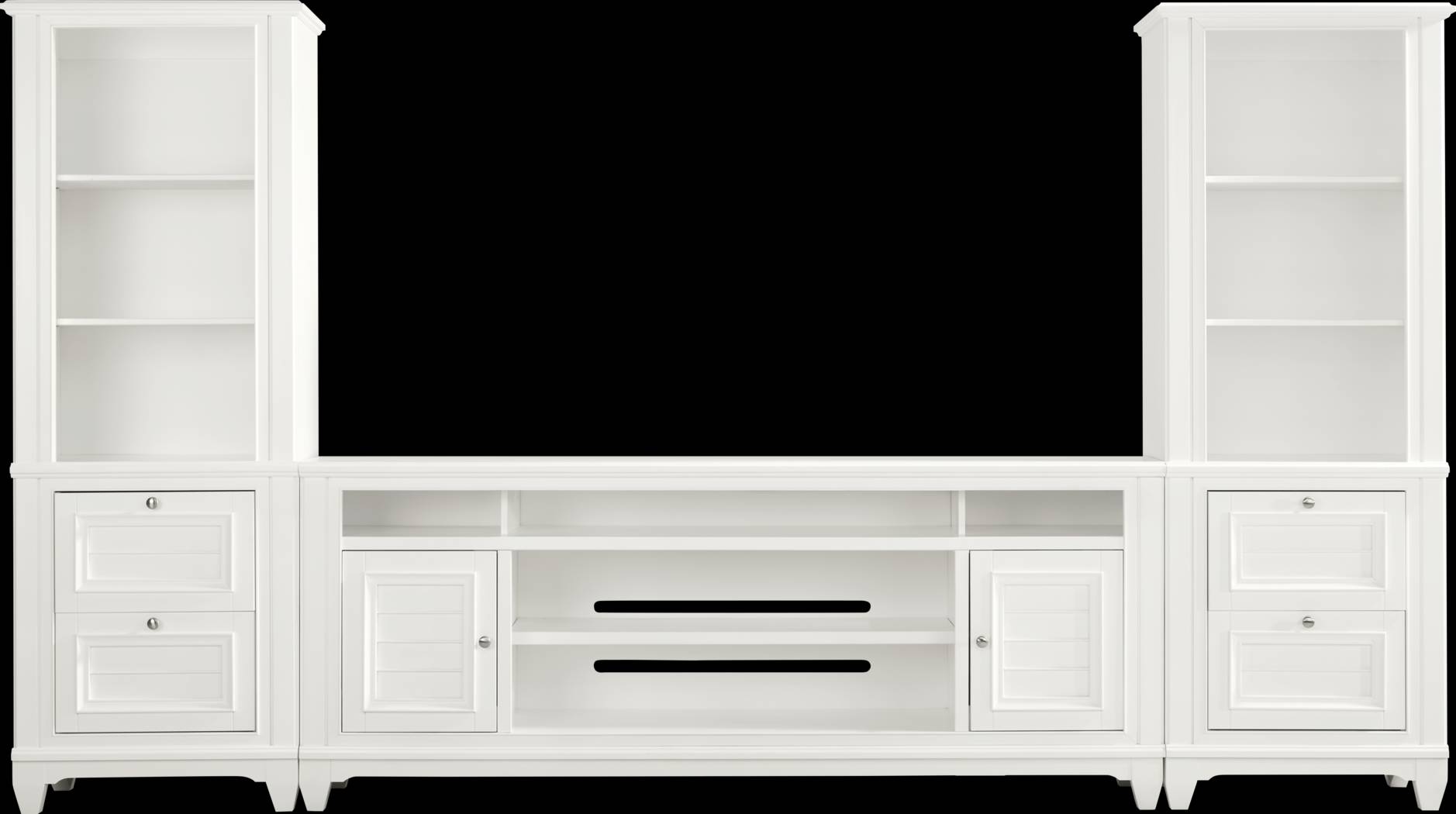 Hilton Head White 3 Pc Wall Unit with 82 in. Console - Thumbnail - Image 1