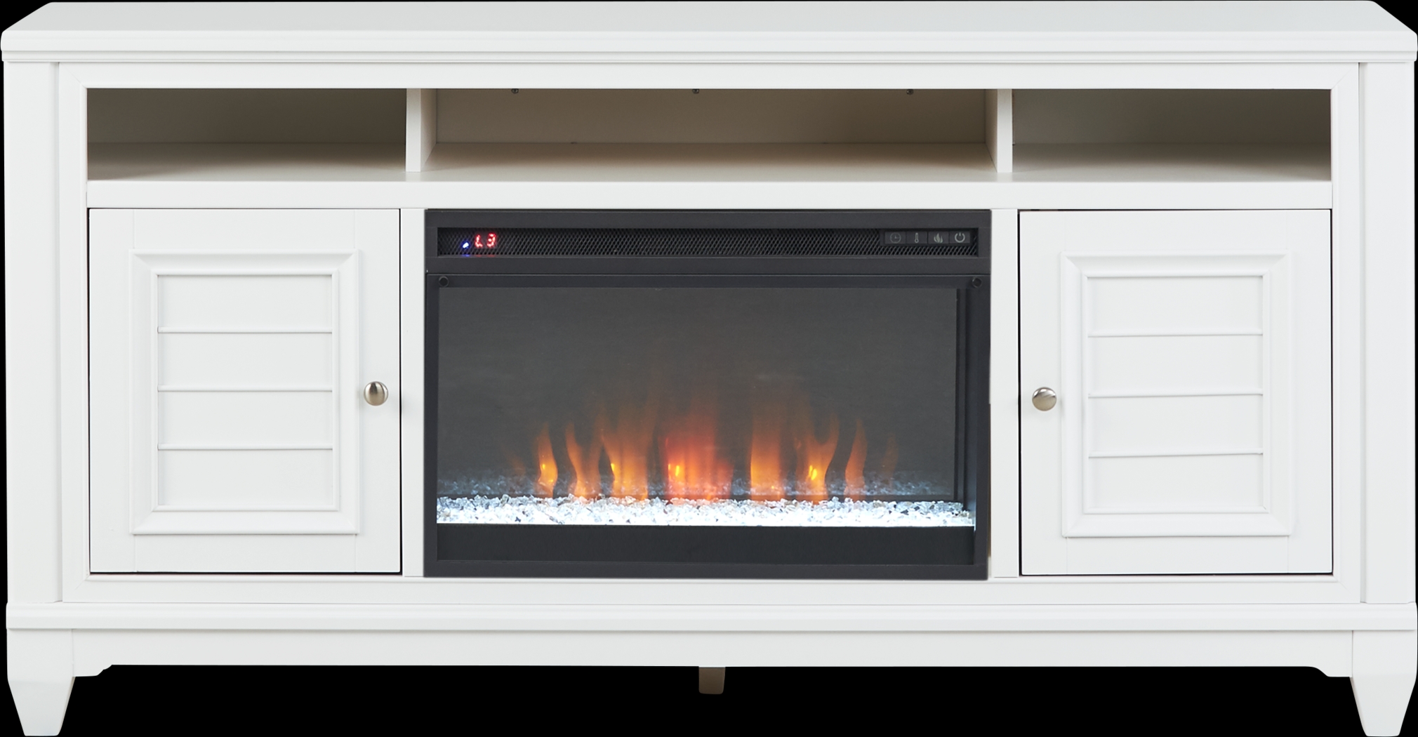 Hilton Head White 66 in. Console with Electric Fireplace - Thumbnail - Image 1
