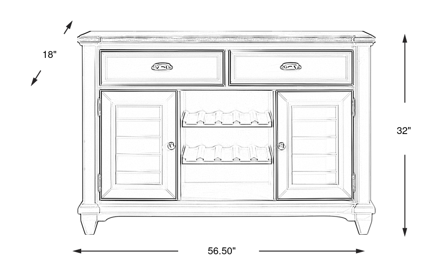 Dimension Image. Please refer to the Dimension Tab on this page for dimension details.