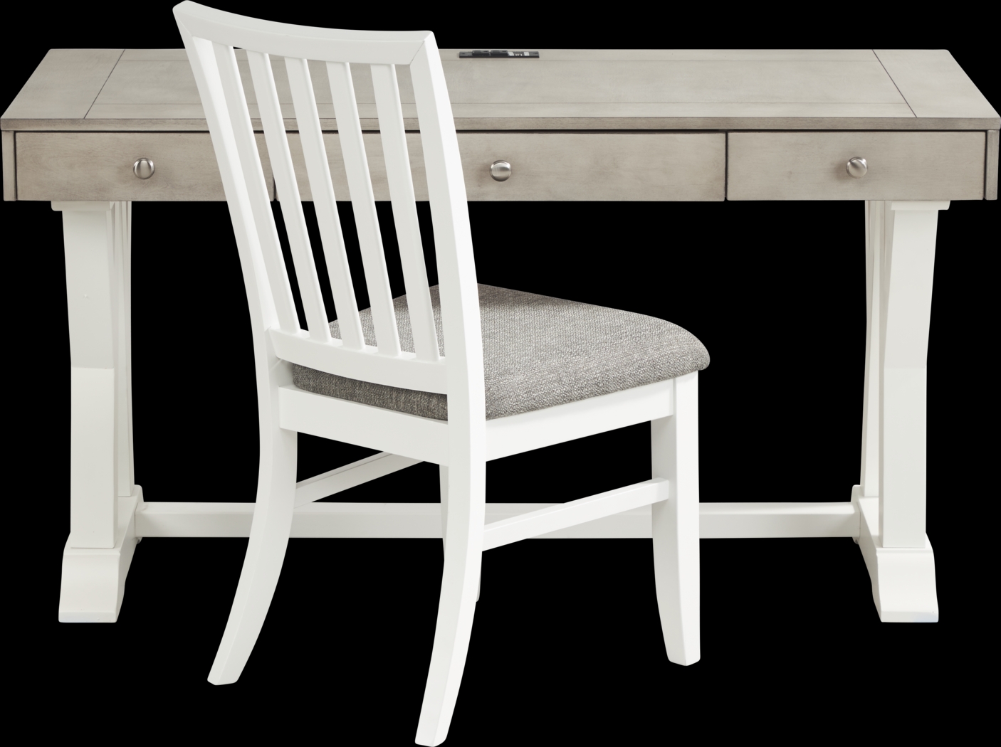 Hilton Head White Desk with Chair - Thumbnail - Image 2