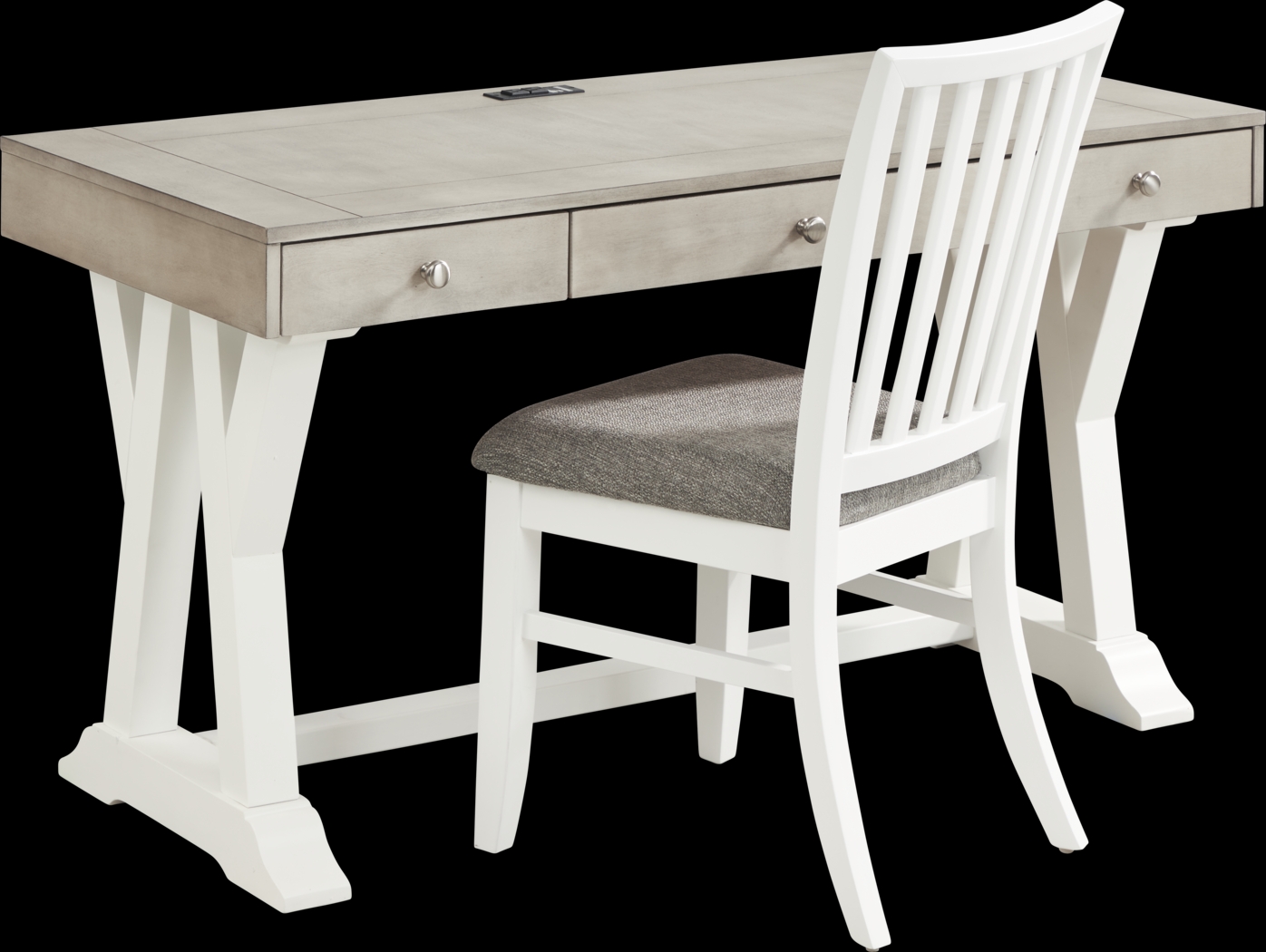 Hilton Head White Desk with Chair - Thumbnail - Image 1