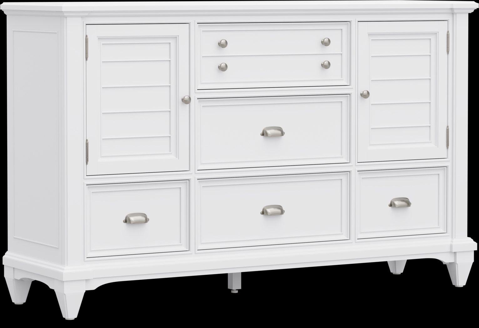 Hilton Head White 5 Pc King Panel Bedroom - Thumbnail - Image 7