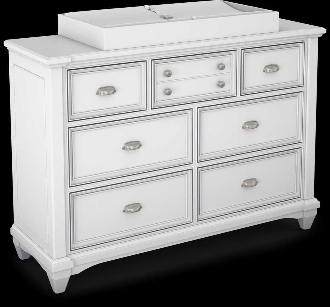 Hilton Head White Dresser with Changing Topper and Pad - Thumbnail - Image 1