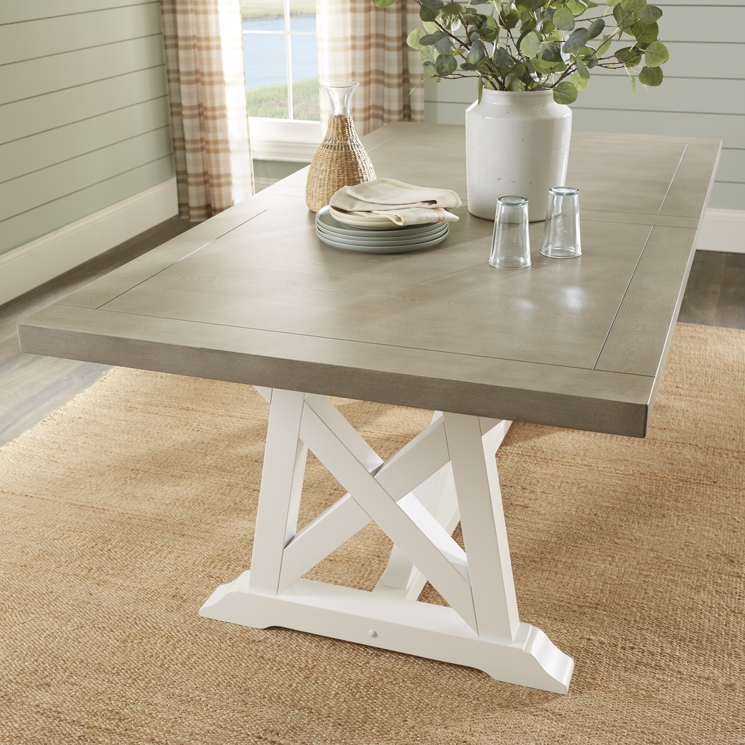 Hilton Head White 5 Pc Trestle Dining Room - Thumbnail - Image 3