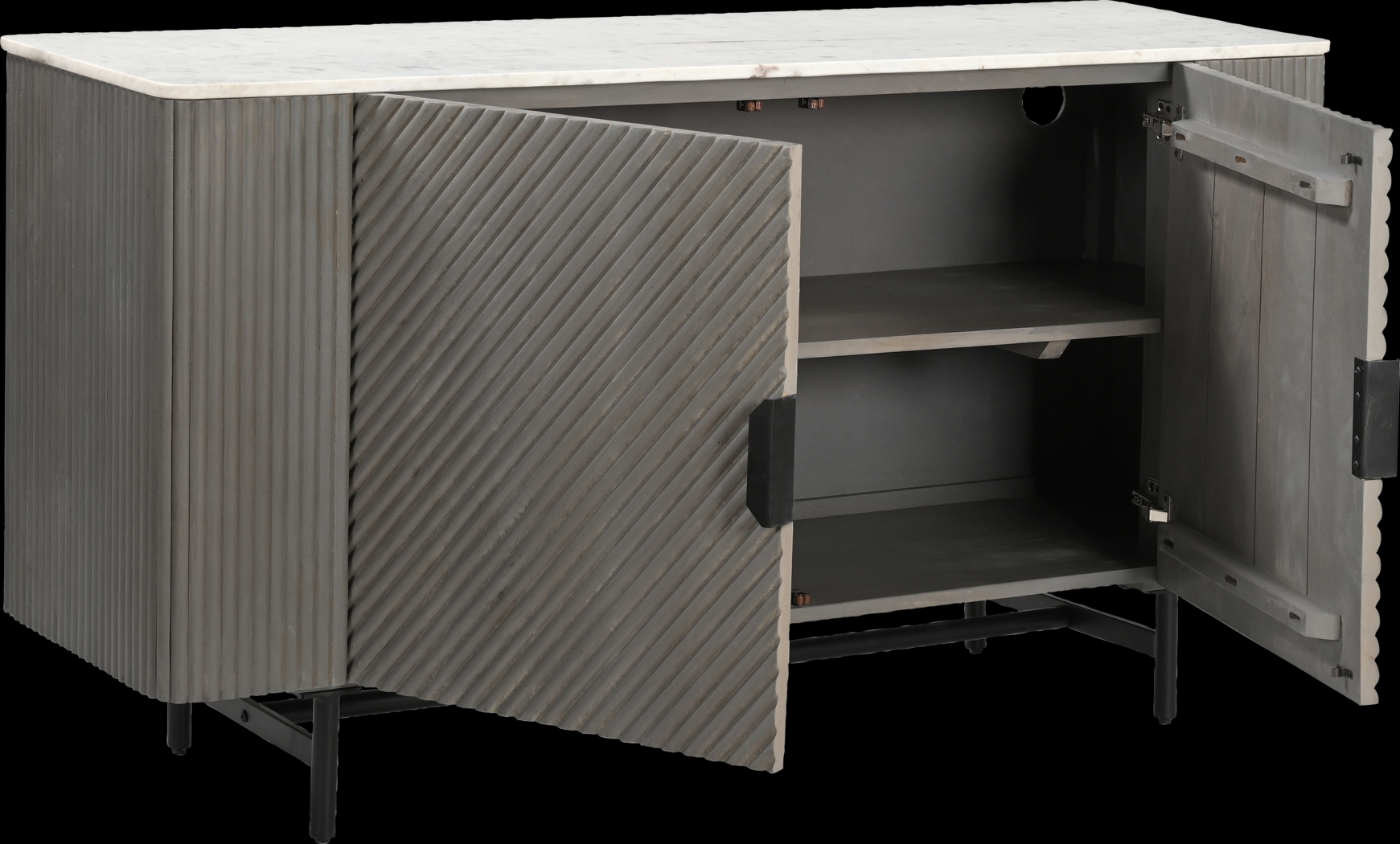 Hilyave Gray Credenza - Thumbnail - Image 3