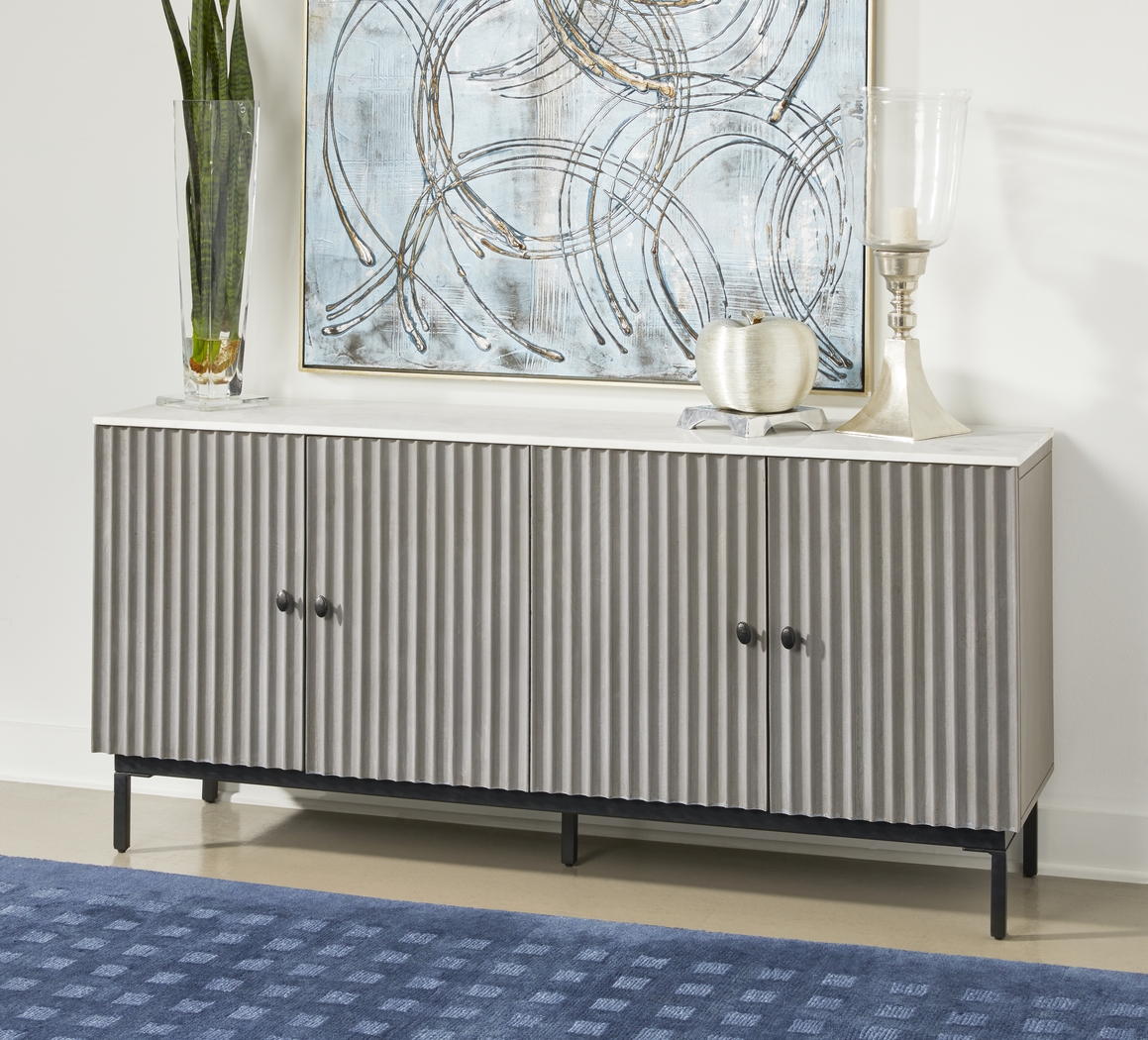 Hilyave Gray 4 Door Credenza - Thumbnail - Image 2