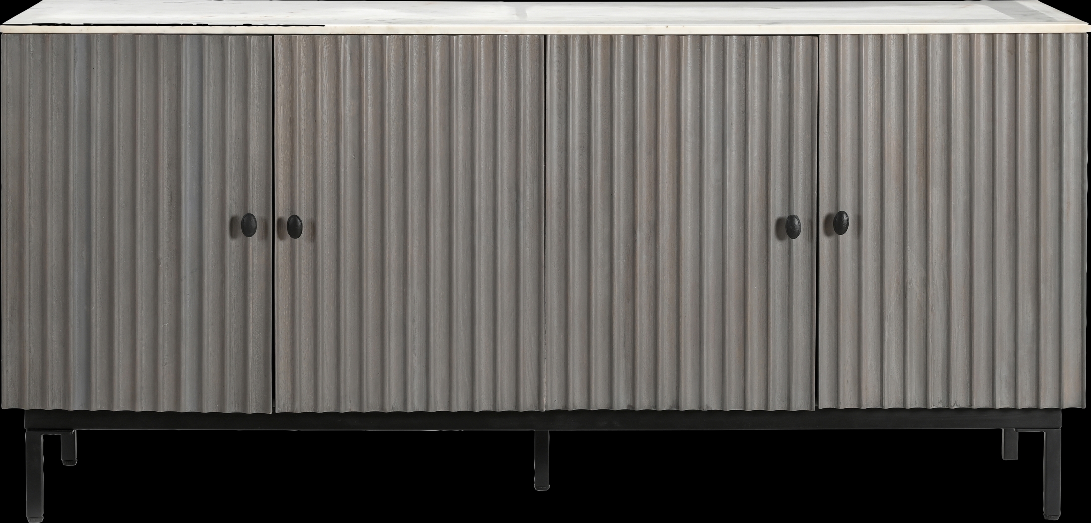 Hilyave Gray 4 Door Credenza - Thumbnail - Image 4