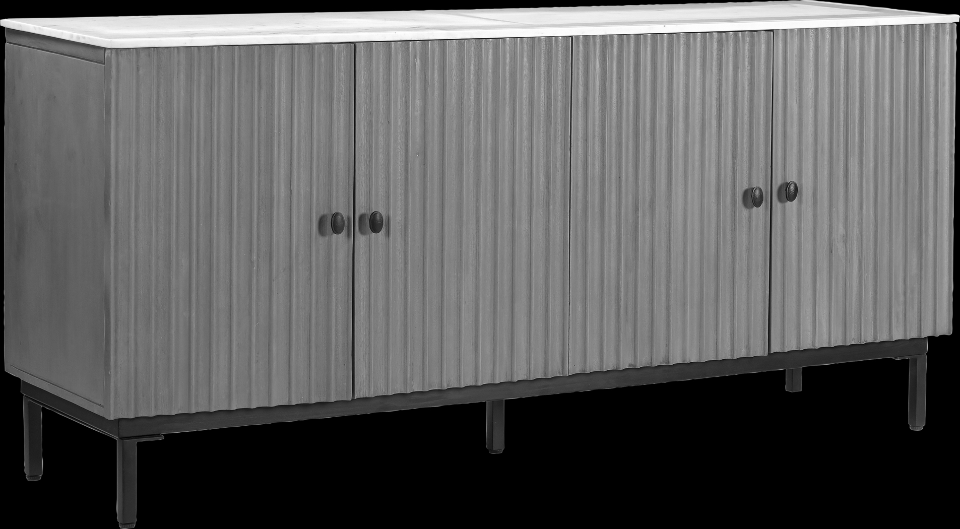 Hilyave Gray 4 Door Credenza - Thumbnail - Image 1