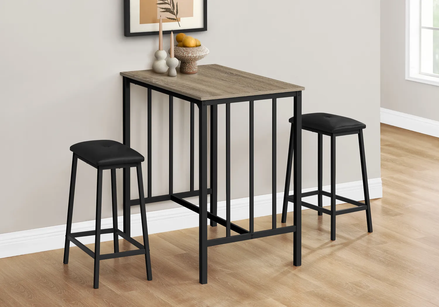 Himona Taupe 3 Pc Dining Set - Image 2
