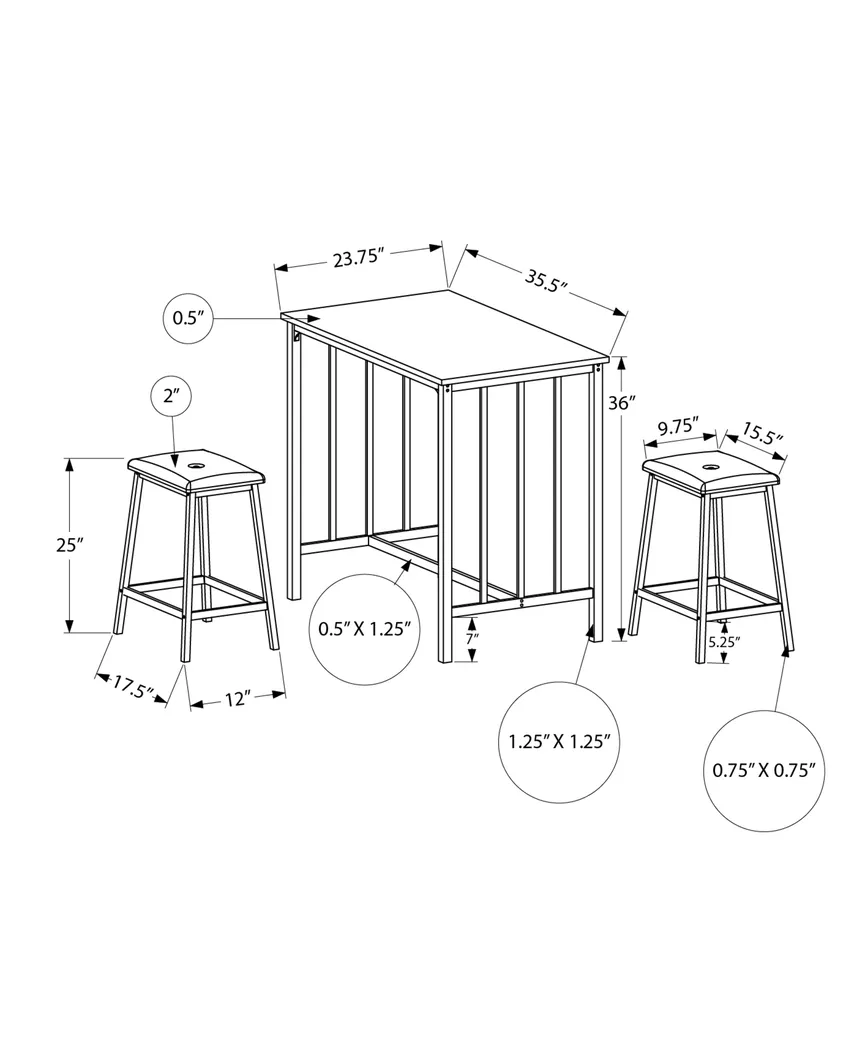 Himona Taupe 3 Pc Dining Set - Image 4