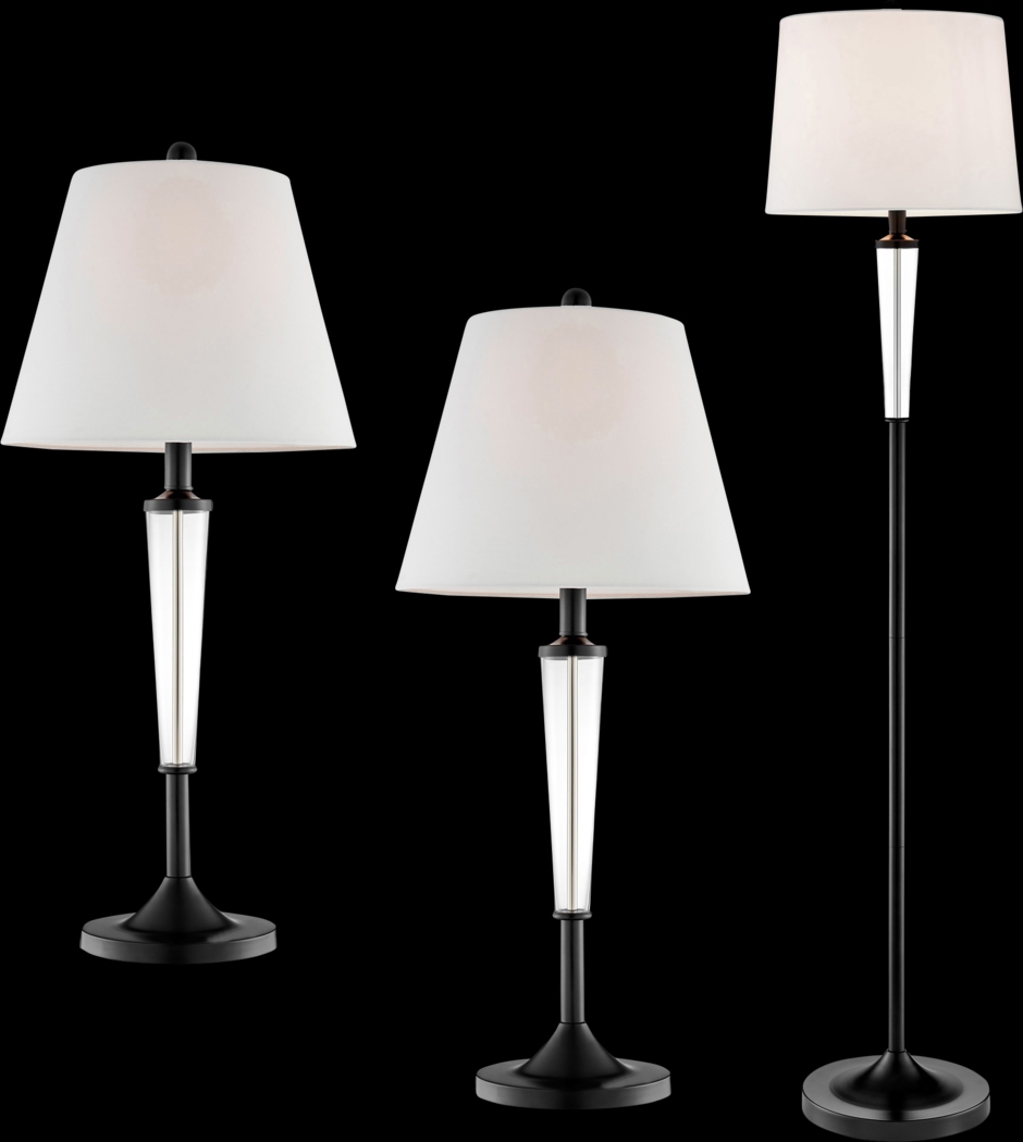 Hiniscus Peak Black Table Lamps, Set of 3 - Thumbnail - Image 1