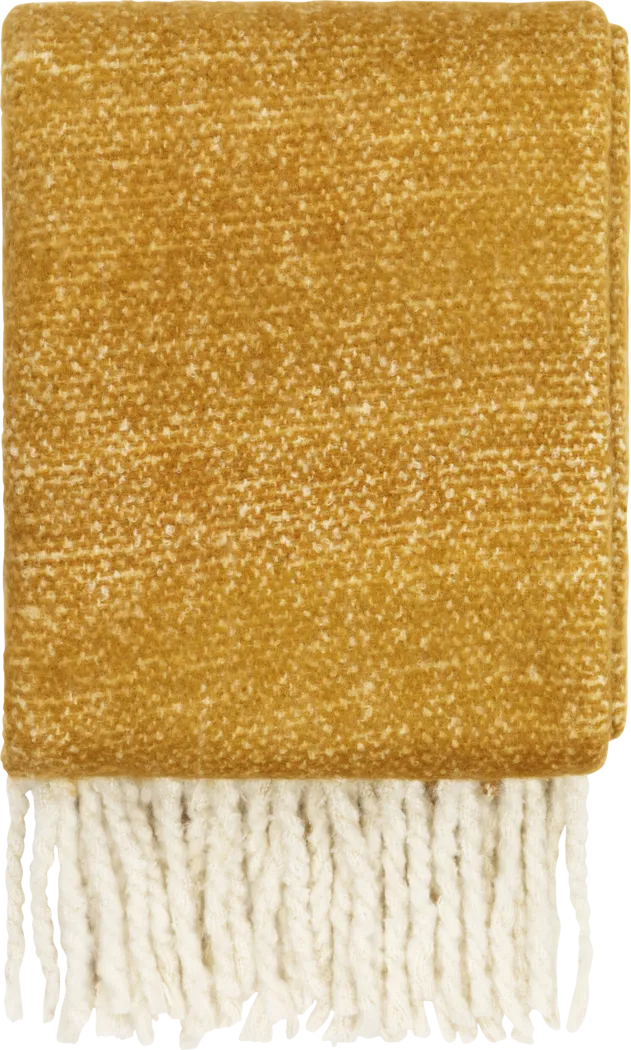 Hisari Mustard Throw Blanket - Thumbnail - Image 1
