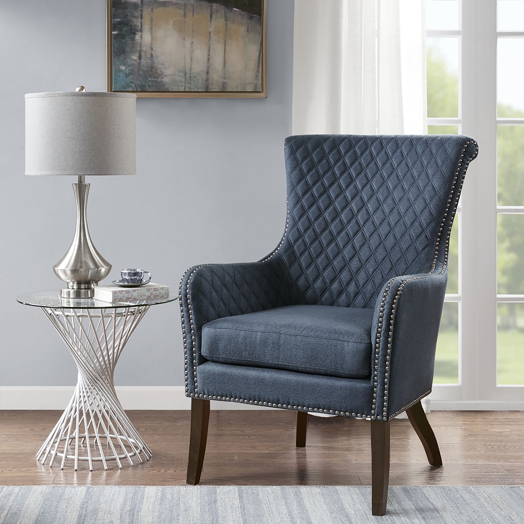 Hisey Blue Accent Chair - Thumbnail - Image 2