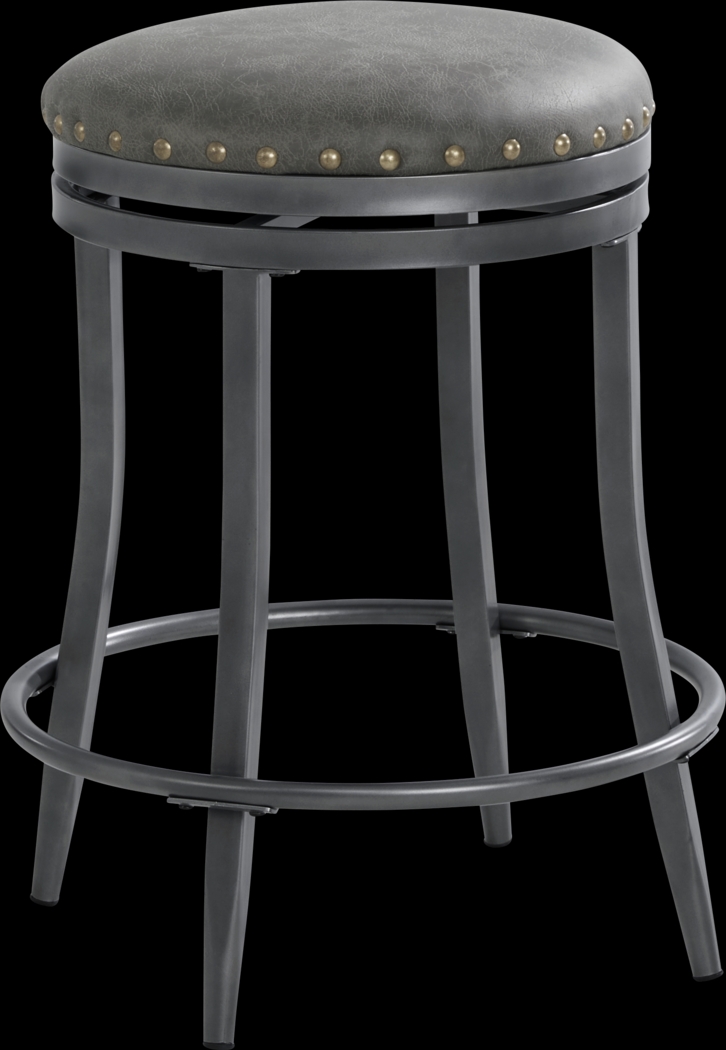 Hitchens Gray Swivel Bar Stool - Thumbnail - Image 1