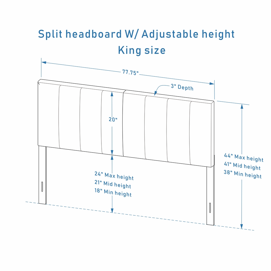 Hokuao Light Gray King Headboard - Thumbnail - Image 4