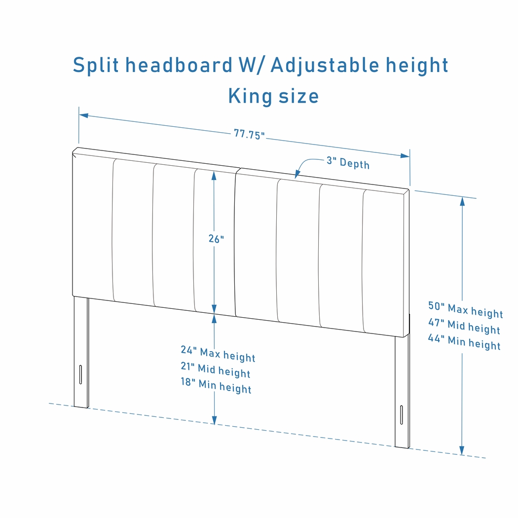 Hokuao Light Gray King Headboard - Thumbnail - Image 5