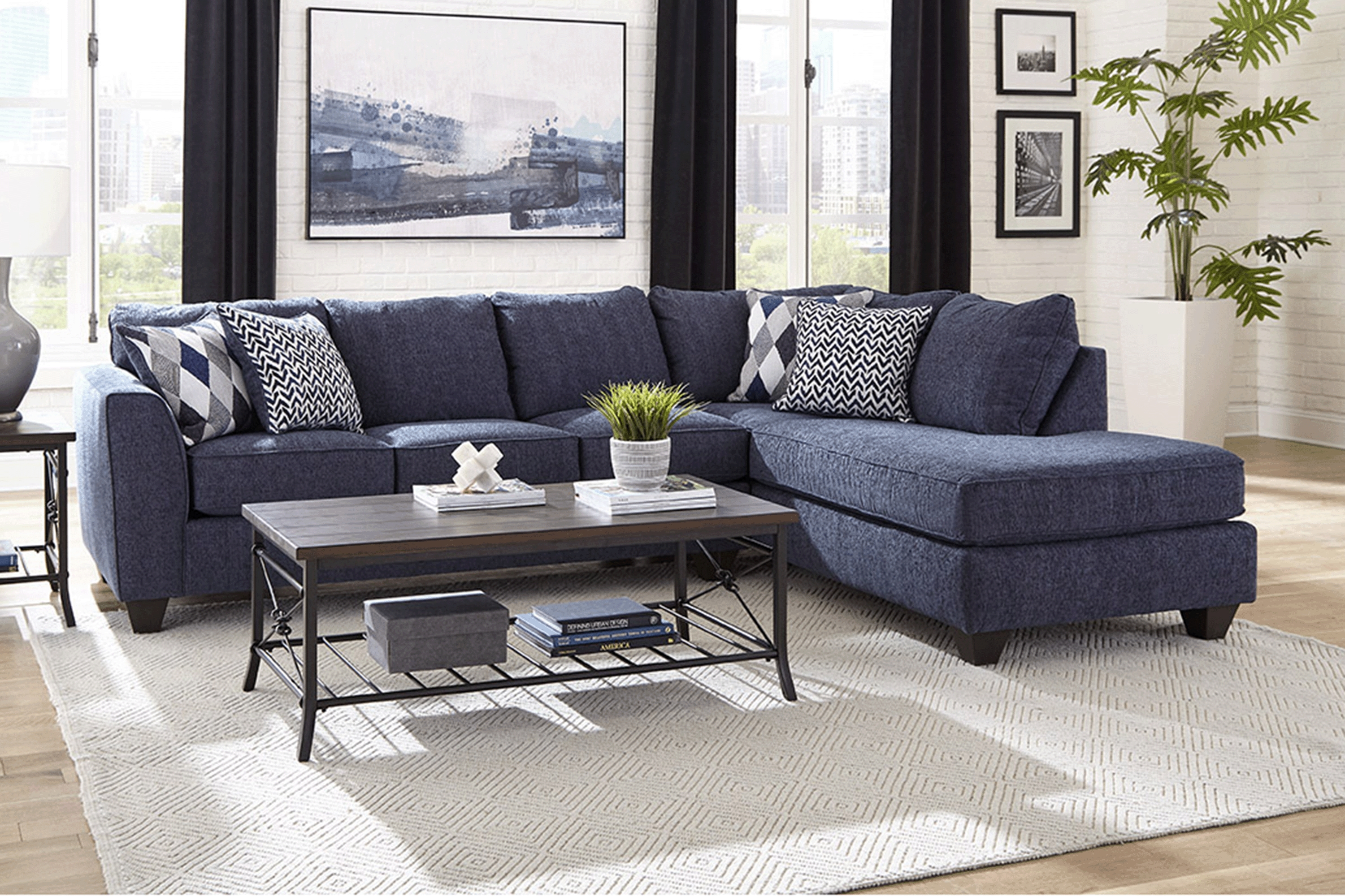 Holiday Grove Blue 2 Pc Sectional - Thumbnail - Image 2
