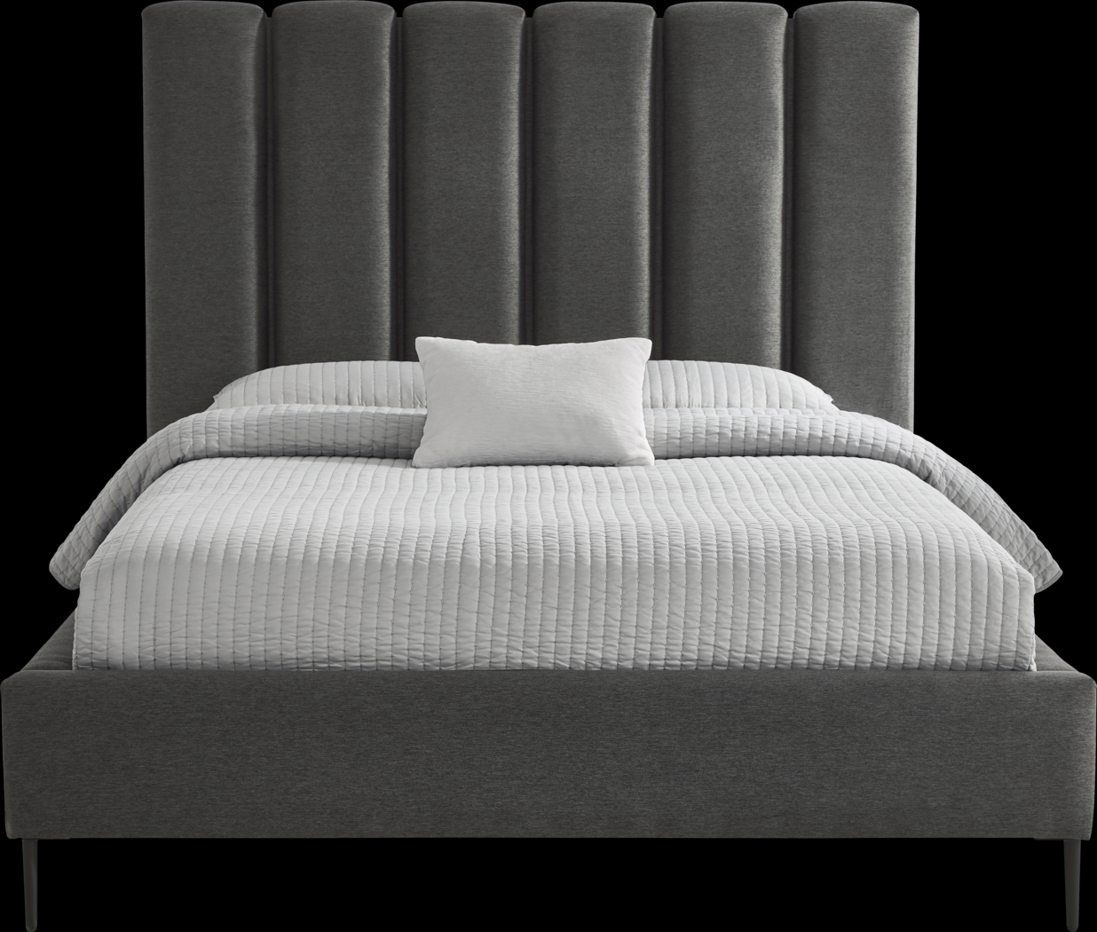 Holloway Dark Gray 3 Pc King Platform Bed - Thumbnail - Image 1