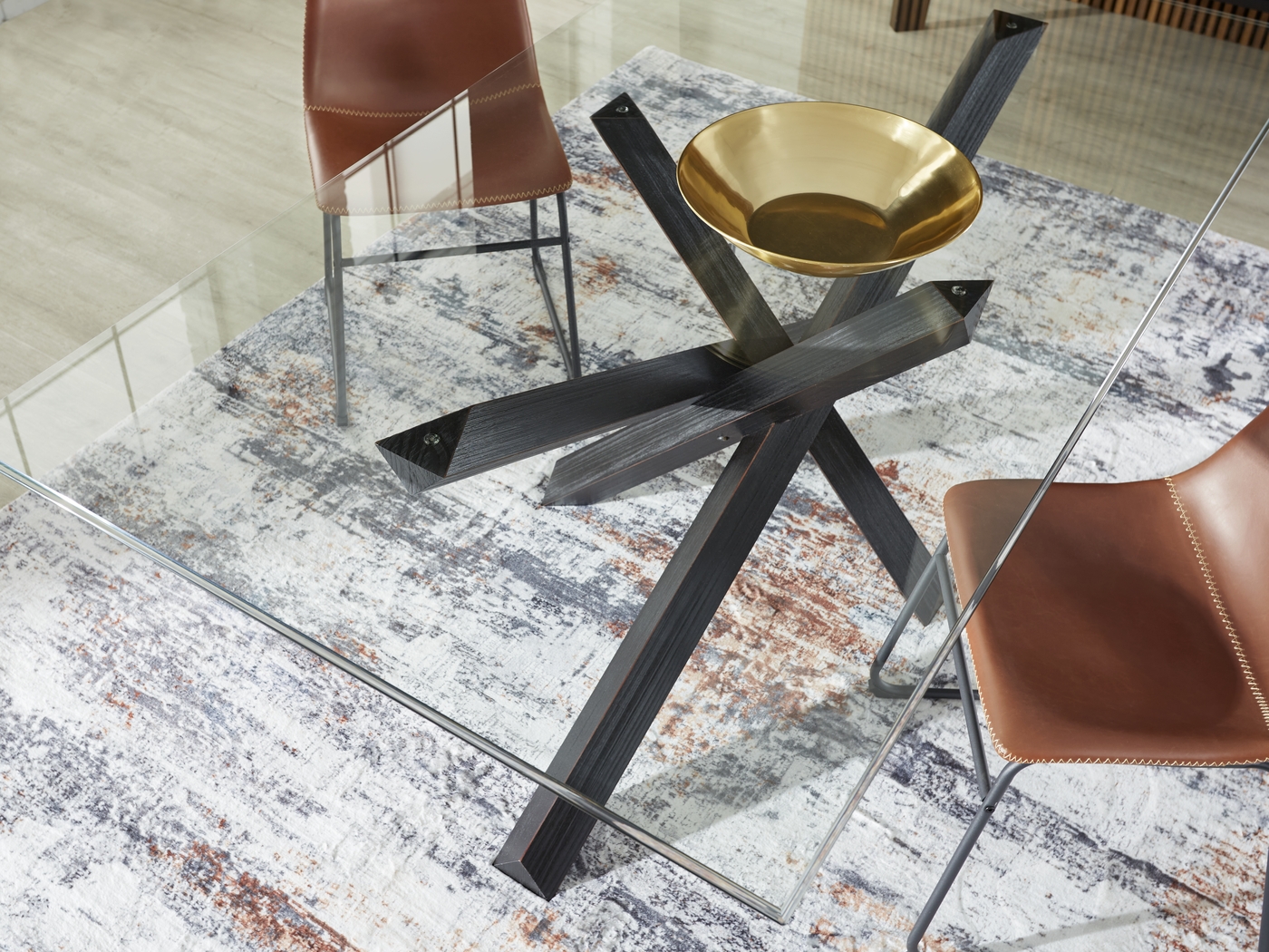 Hollybrooke Black 5 Pc Dining Room with Brown Chairs - Thumbnail - Image 6