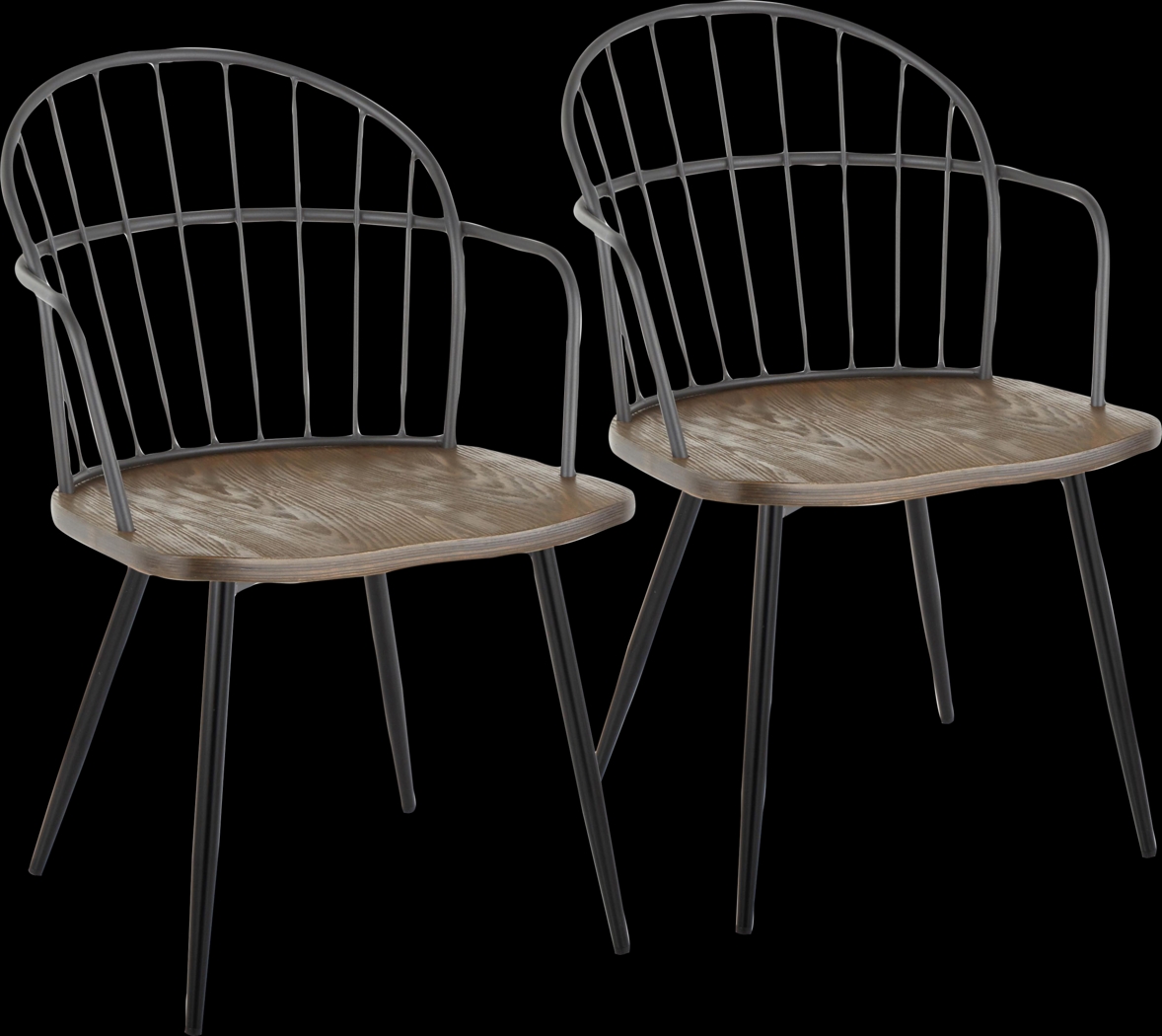 Hollyridge Walnut Arm Chair, Set of 2 - Thumbnail - Image 1