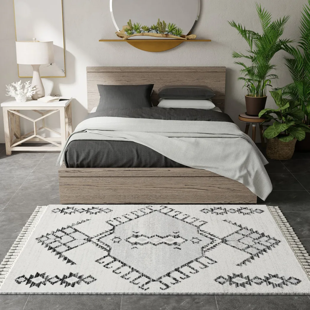 Holmas White/Black 8'3 x 10' Rug - Thumbnail - Image 2
