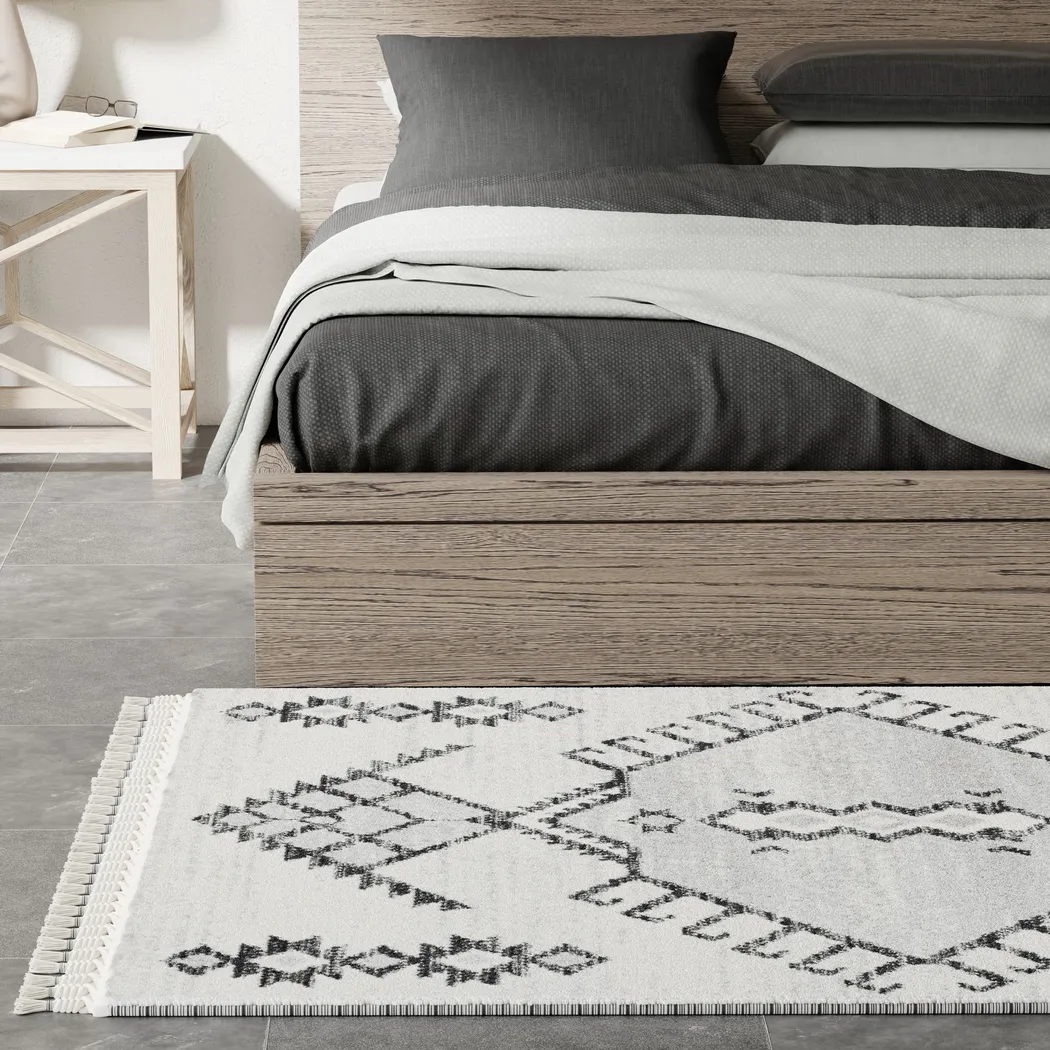 Holmas White/Black 8'3 x 10' Rug - Thumbnail - Image 3