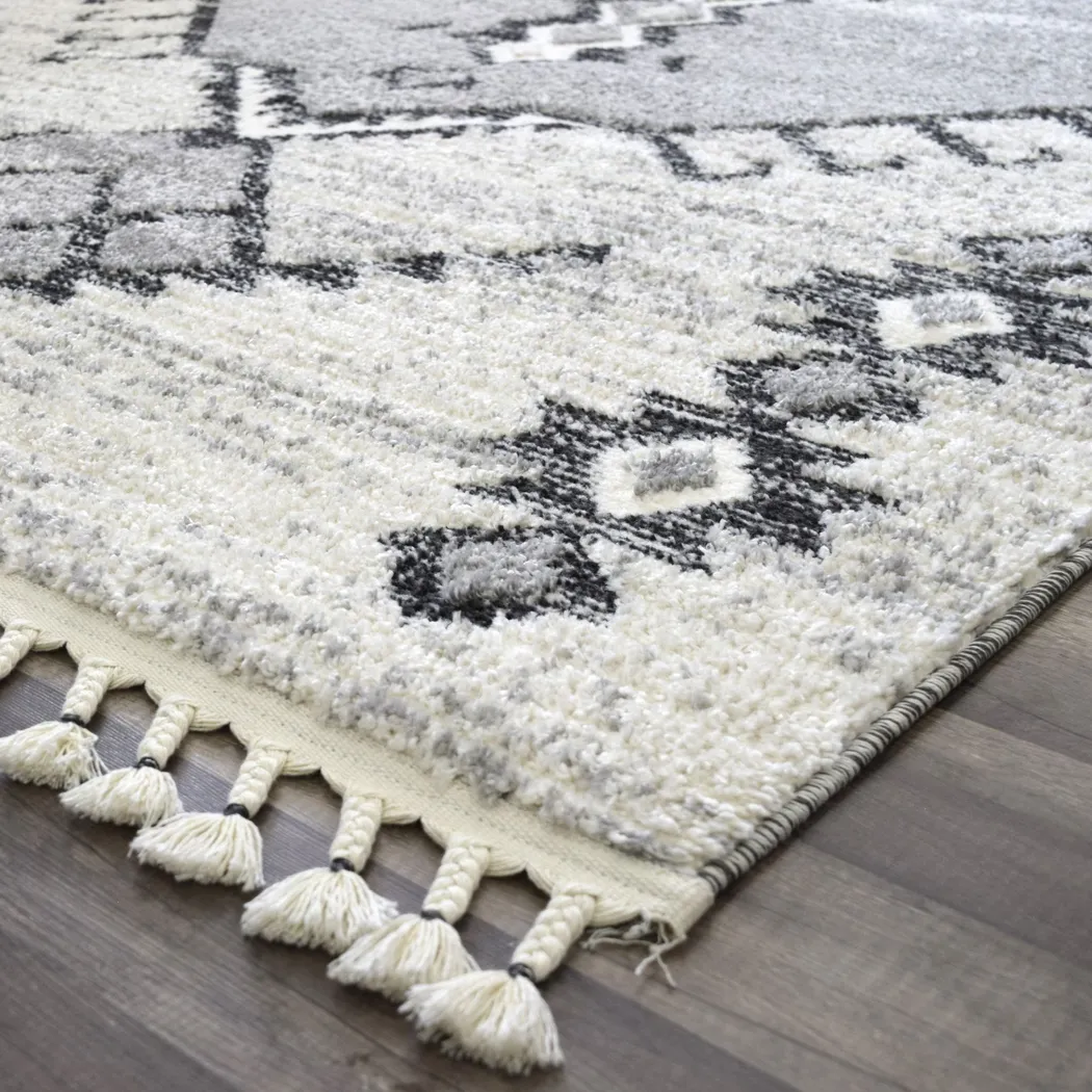 Holmas White/Black 8'3 x 10' Rug - Thumbnail - Image 4