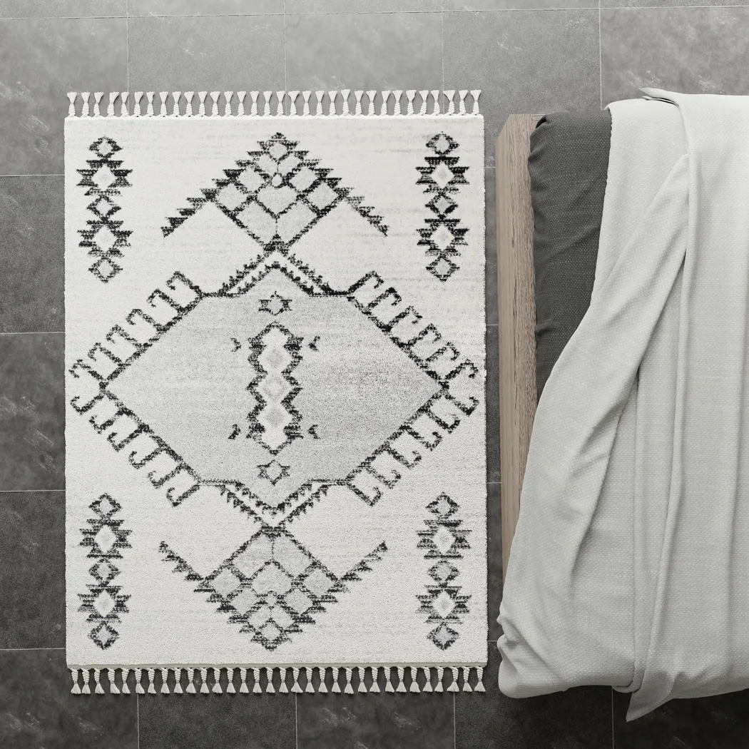 Holmas White/Black 8'3 x 10' Rug - Thumbnail - Image 5