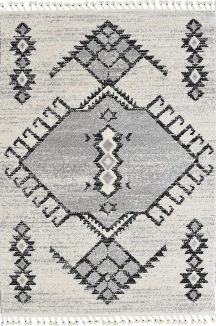 Holmas White/Black 8'3 x 10' Rug - Thumbnail - Image 1
