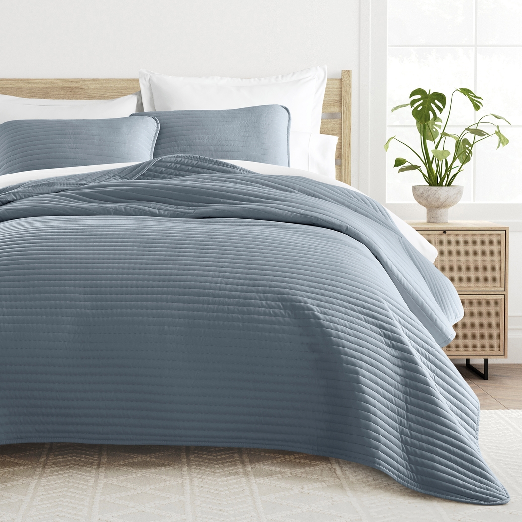 Honeybell Blue 3 Pc Queen Quilt Set - Thumbnail - Image 3