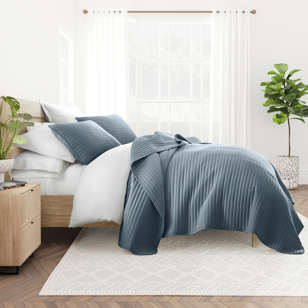 Honeybell Blue 3 Pc Queen Quilt Set - Thumbnail - Image 4