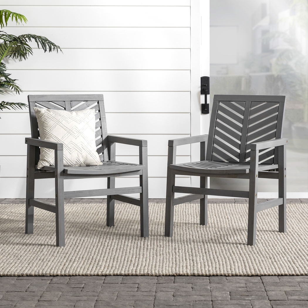 Honeytree Gray Outdoor Accent Chair, Set of 2 - Thumbnail - Image 2