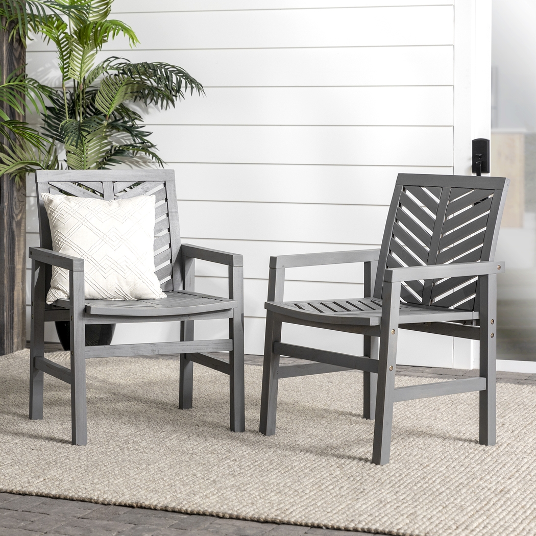 Honeytree Gray Outdoor Accent Chair, Set of 2 - Thumbnail - Image 3