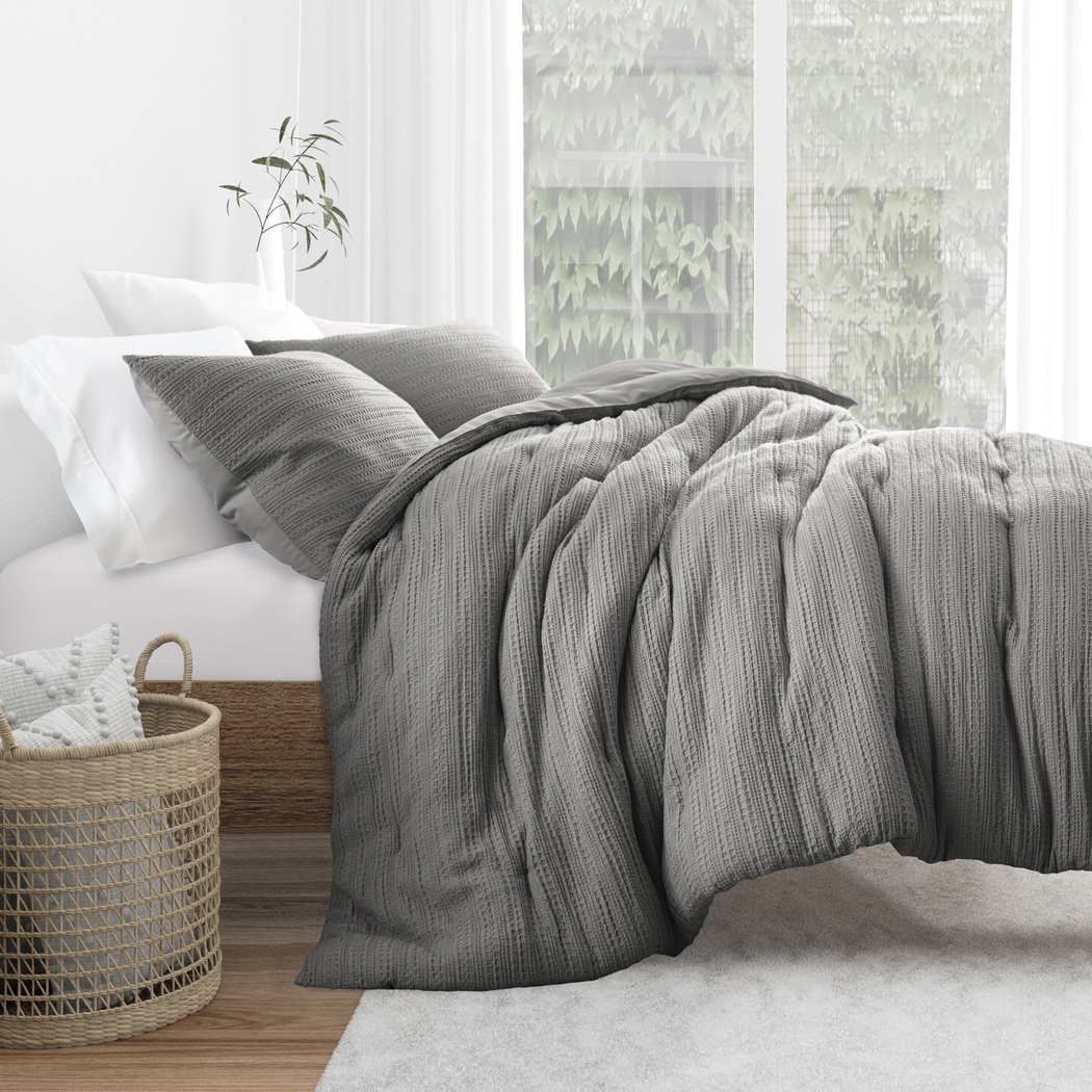 Hoplily Gray 3pc King Comforter Set - Thumbnail - Image 4