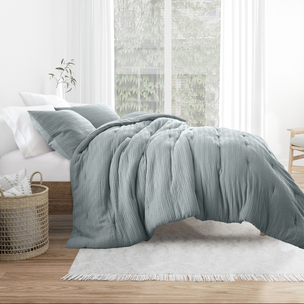 Hoplily Light Blue 3pc King Comforter Set - Thumbnail - Image 3