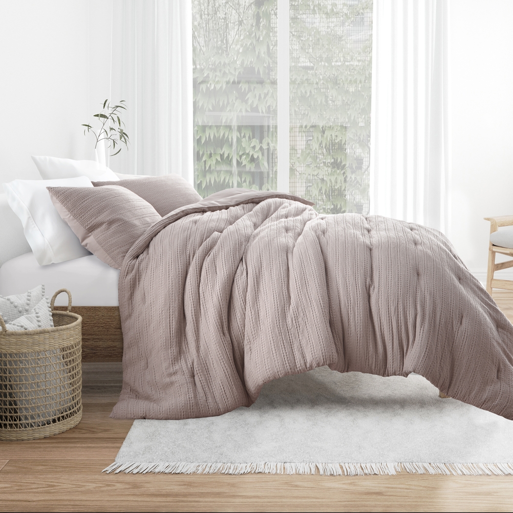 Hoplily Mauve 3pc King Comforter Set - Thumbnail - Image 3