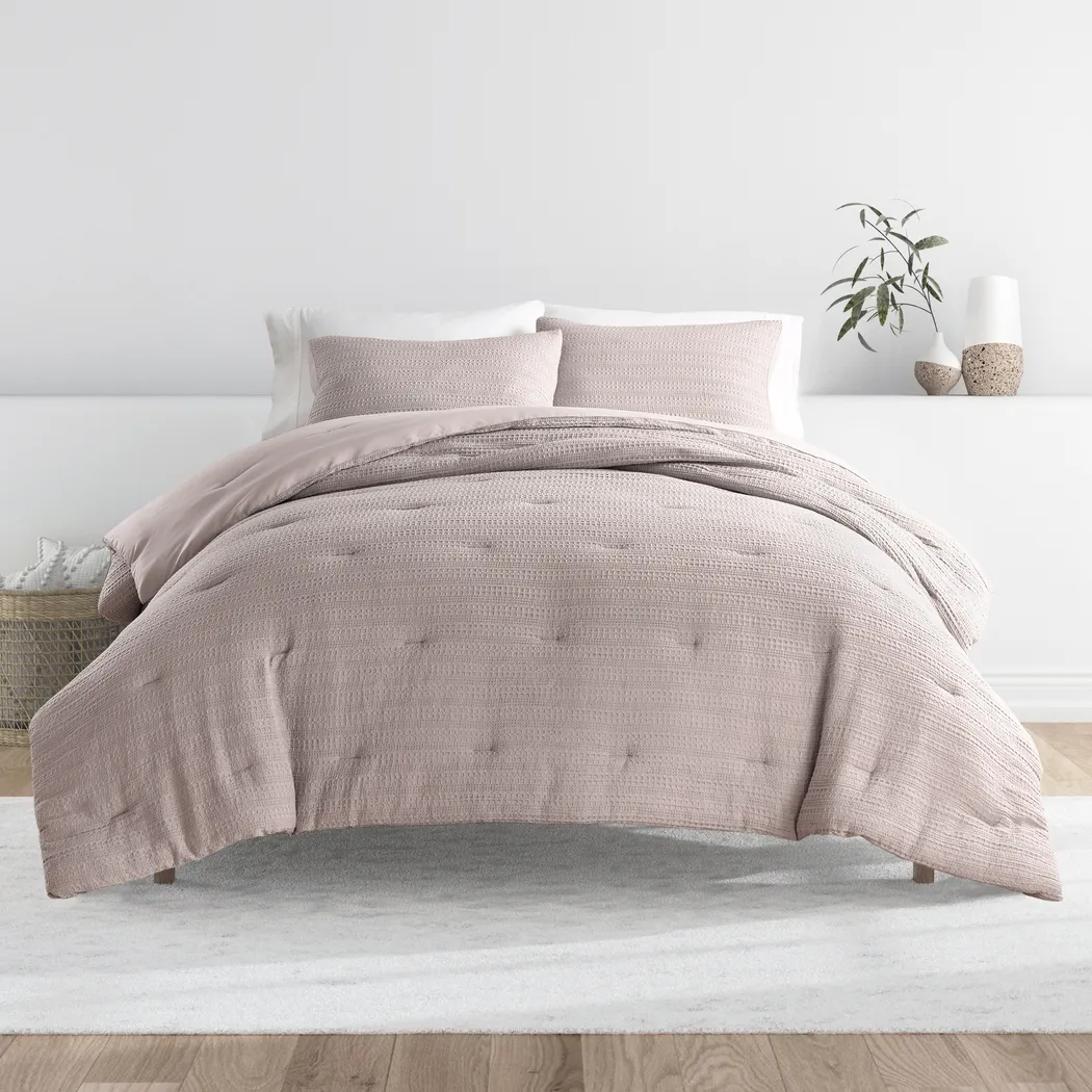 Hoplily Mauve 3pc Queen Comforter Set - Thumbnail - Image 1