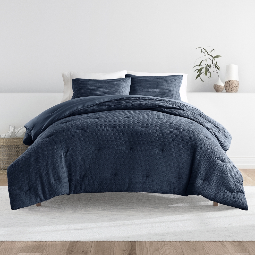 Hoplily Navy 2pc Twin Comforter Set - Thumbnail - Image 1
