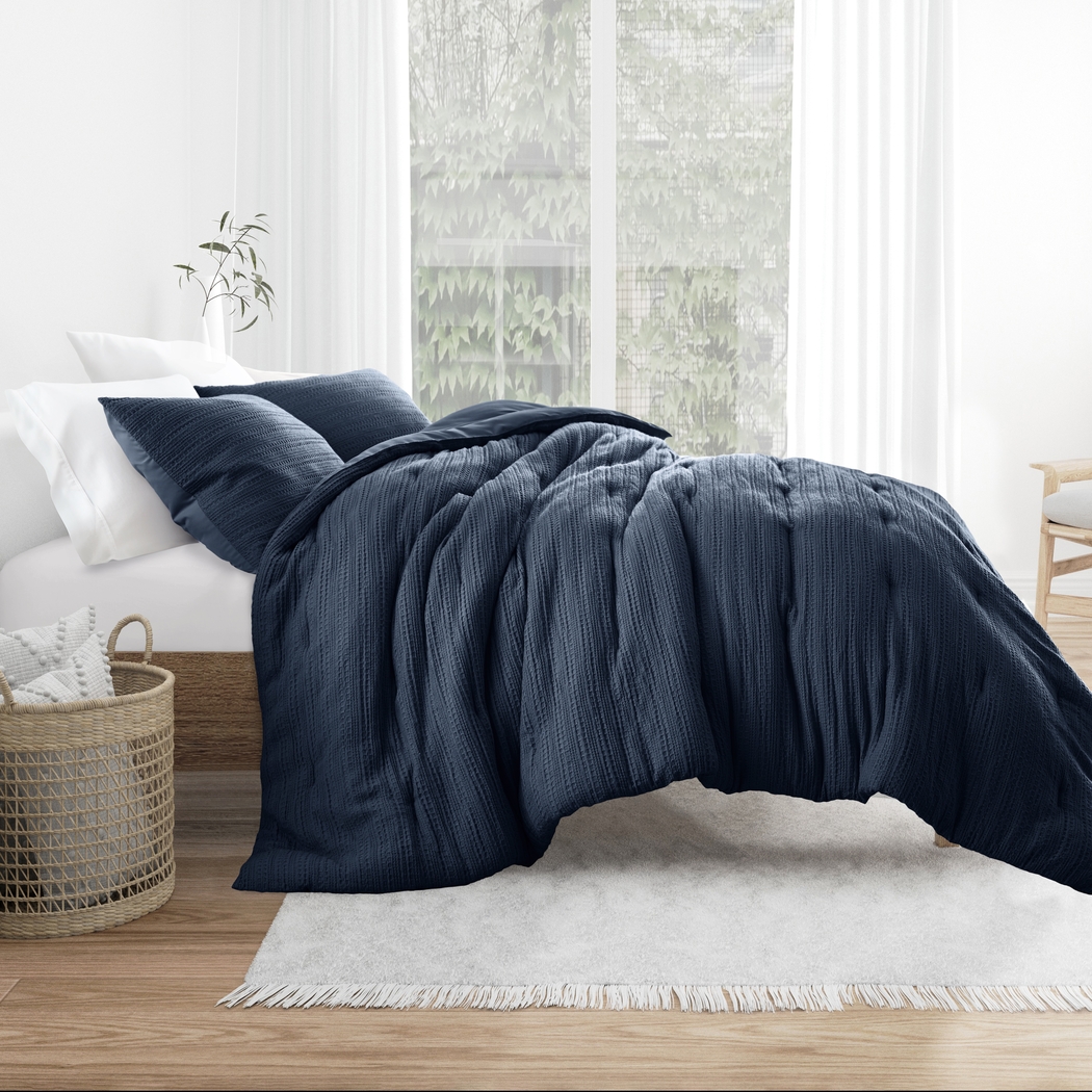 Hoplily Navy 3pc King Comforter Set - Thumbnail - Image 3