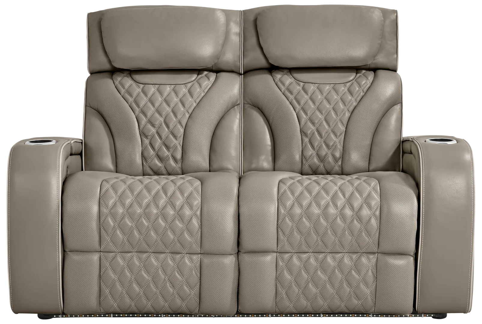 beige stationary loveseat