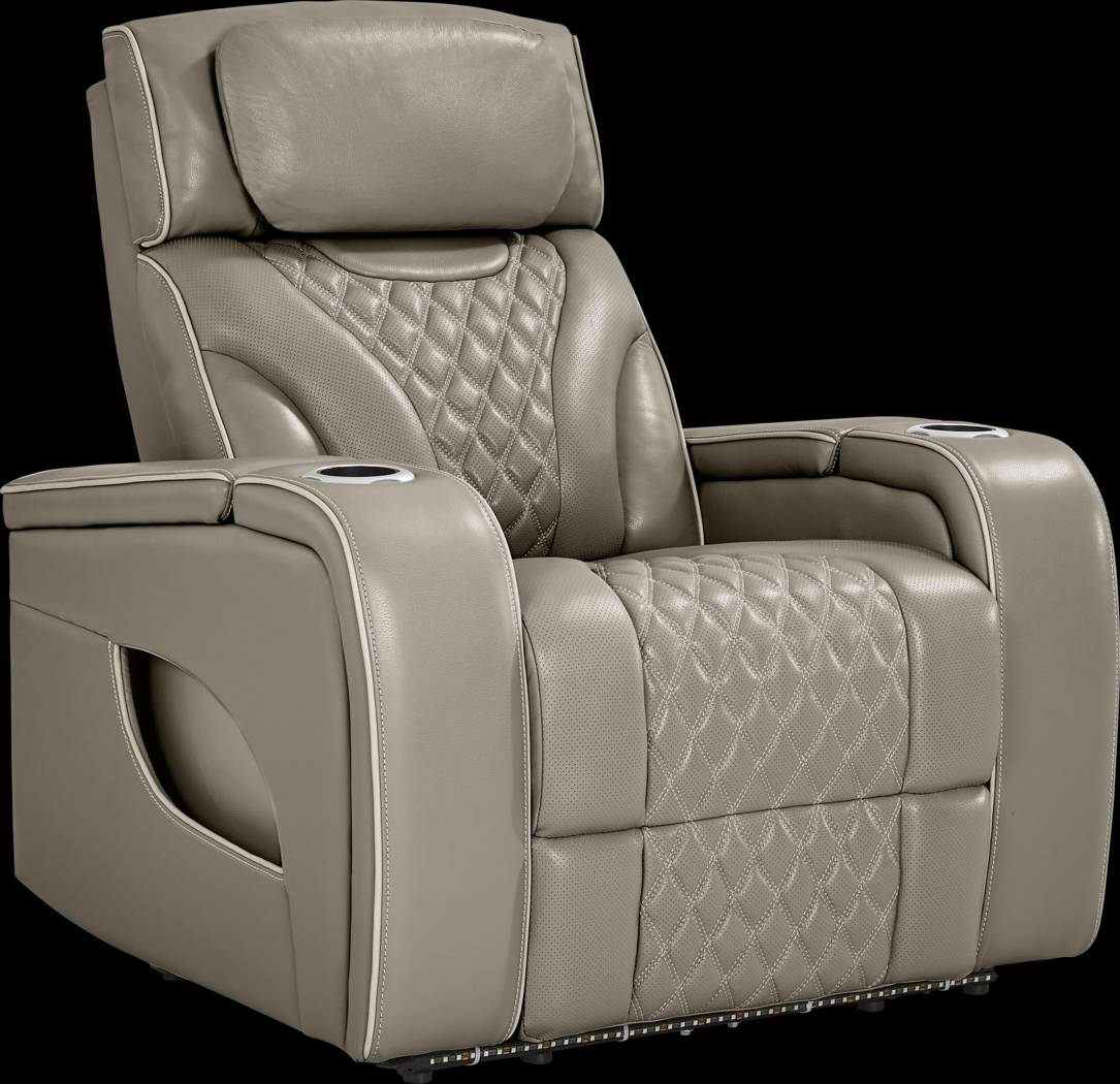 Horizon Ridge Beige Leather 3 Pc Living Room with Triple Power Reclining Sofa - Thumbnail - Image 17