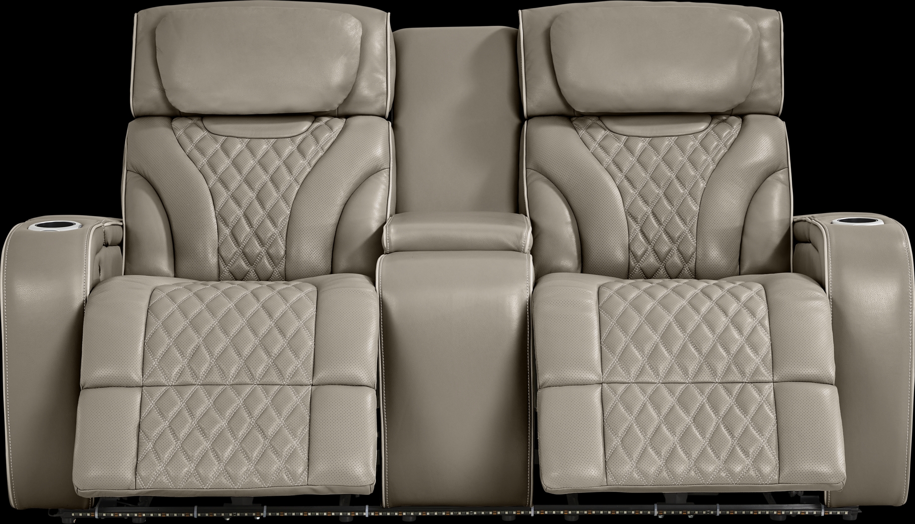 Horizon Ridge Beige Leather 2 Pc Triple Power Reclining Living Room with Massage and Heat - Thumbnail - Image 13