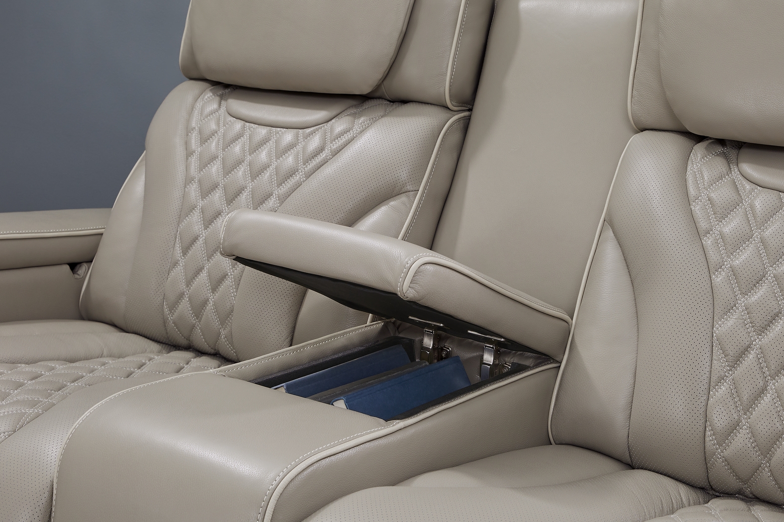 Horizon Ridge Beige Leather 2 Pc Triple Power Reclining Living Room with Massage and Heat - Thumbnail - Image 15