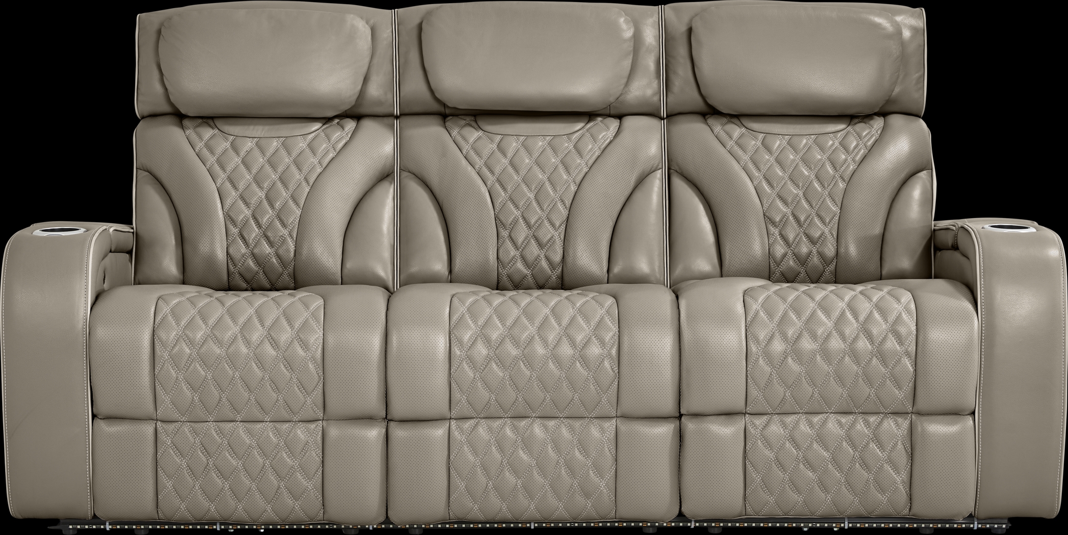 Horizon Ridge Beige Leather 2 Pc Living Room with Triple Power Reclining Sofa - Thumbnail - Image 4