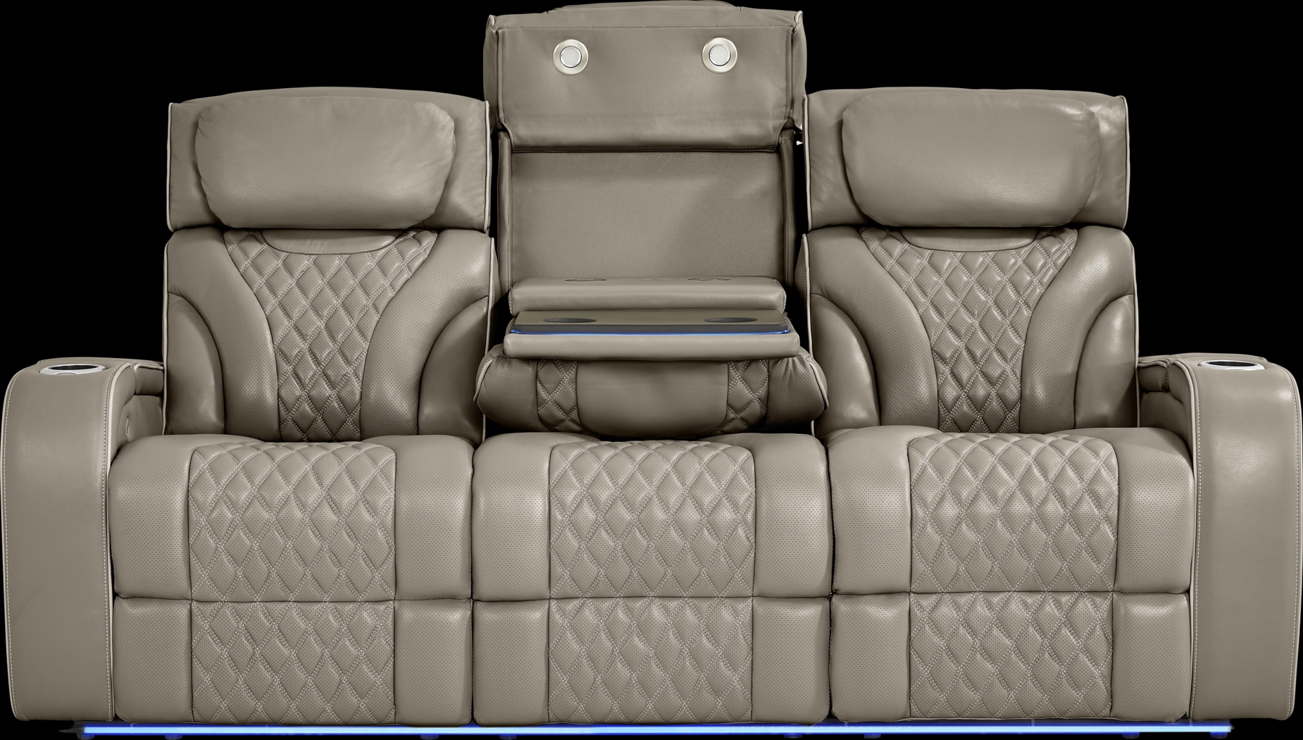 Horizon Ridge Beige Leather 2 Pc Living Room with Triple Power Reclining Sofa - Thumbnail - Image 5