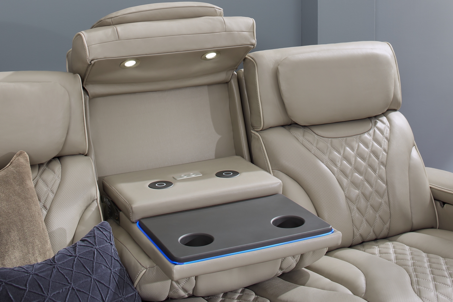 Horizon Ridge Beige Leather 2 Pc Living Room with Triple Power Reclining Sofa - Thumbnail - Image 6